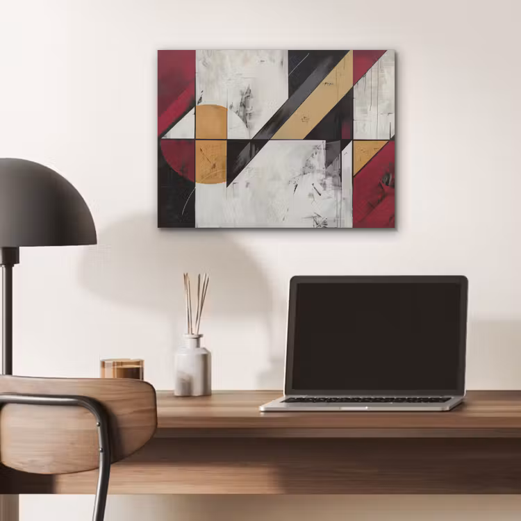 Modern - Abstract - Geometrisch - Rood - Industrieel PET vilt klein -sfeer5