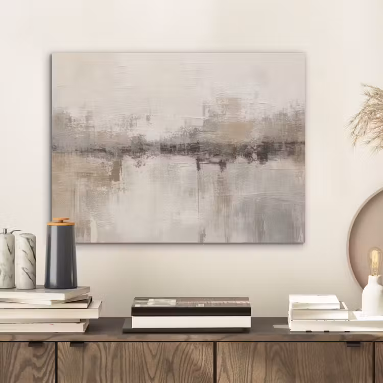 Moderne kunst - Abstract - Beige PET vilt klein -sfeer1