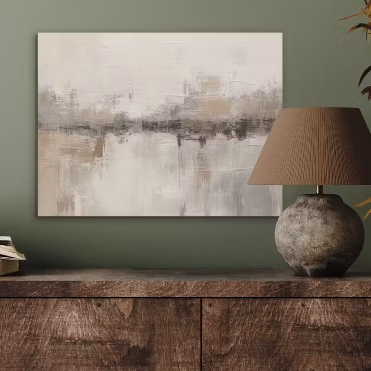 Moderne kunst - Abstract - Beige PET vilt klein -sfeer2
