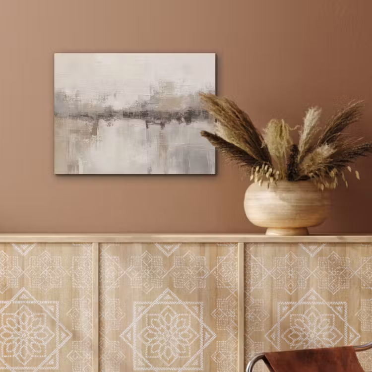 Moderne kunst - Abstract - Beige PET vilt klein -sfeer4