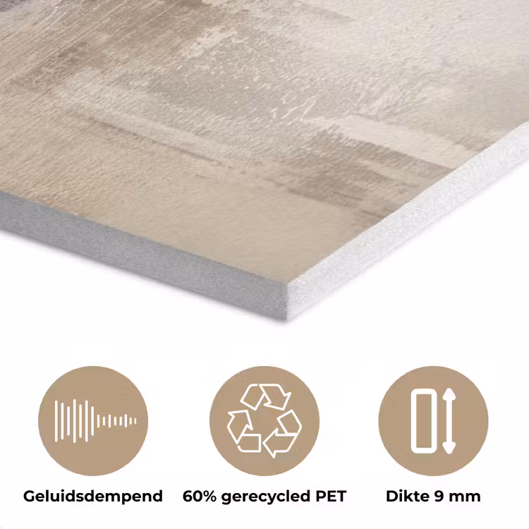 Moderne kunst - Abstract - Beige PET vilt klein -closeup_NL