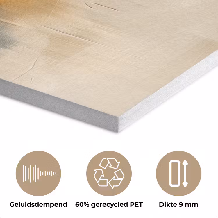 Moderne kunst - Abstract - Zwart PET vilt klein -closeup_NL