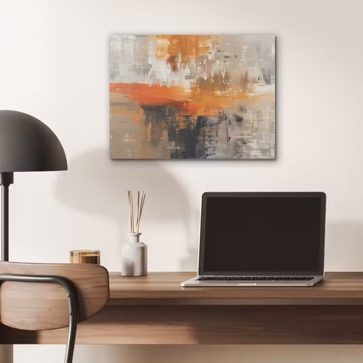 Moderne kunst - Abstract - Goud - Grijs PET vilt klein -sfeer5