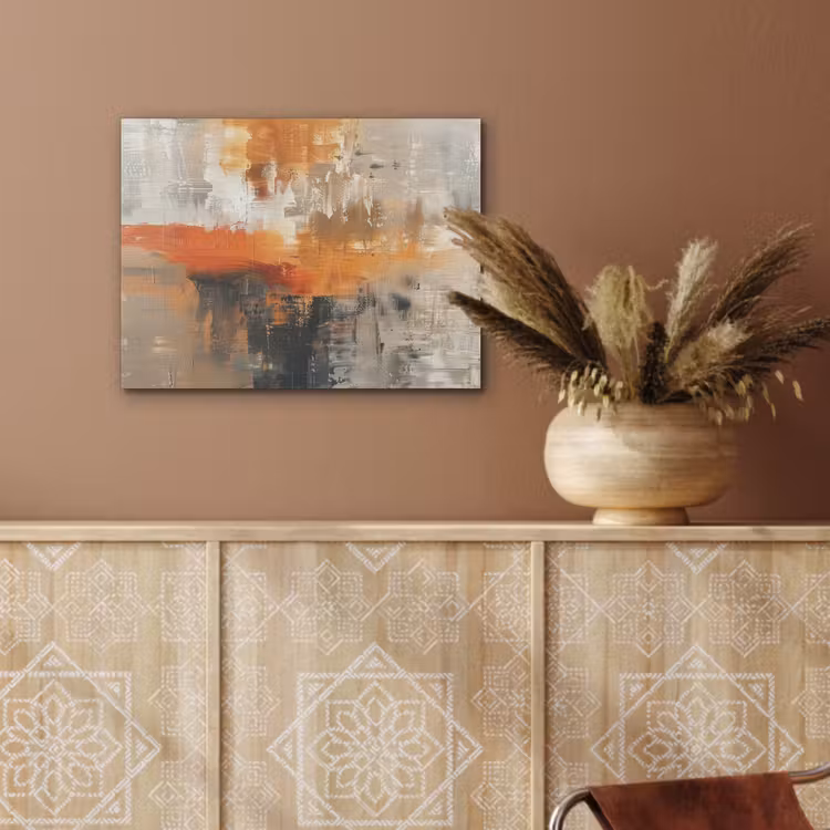 Moderne kunst - Abstract - Goud - Grijs PET vilt klein -sfeer4