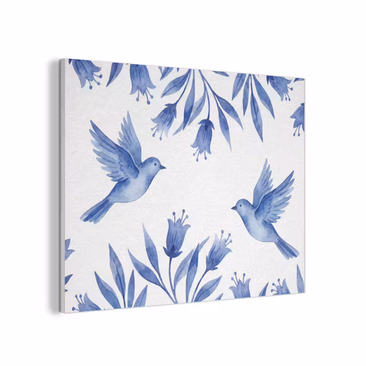 Modern - Vogels - Delfts - Blauw PET vilt klein -3d