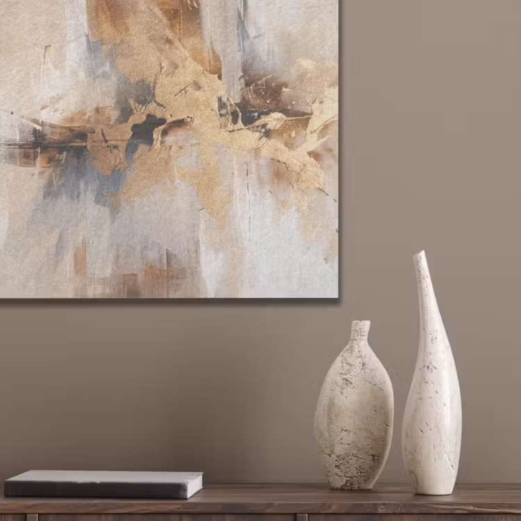 Modern - Bruin - Abstract - Beige PET vilt klein -sfeer6_closeup