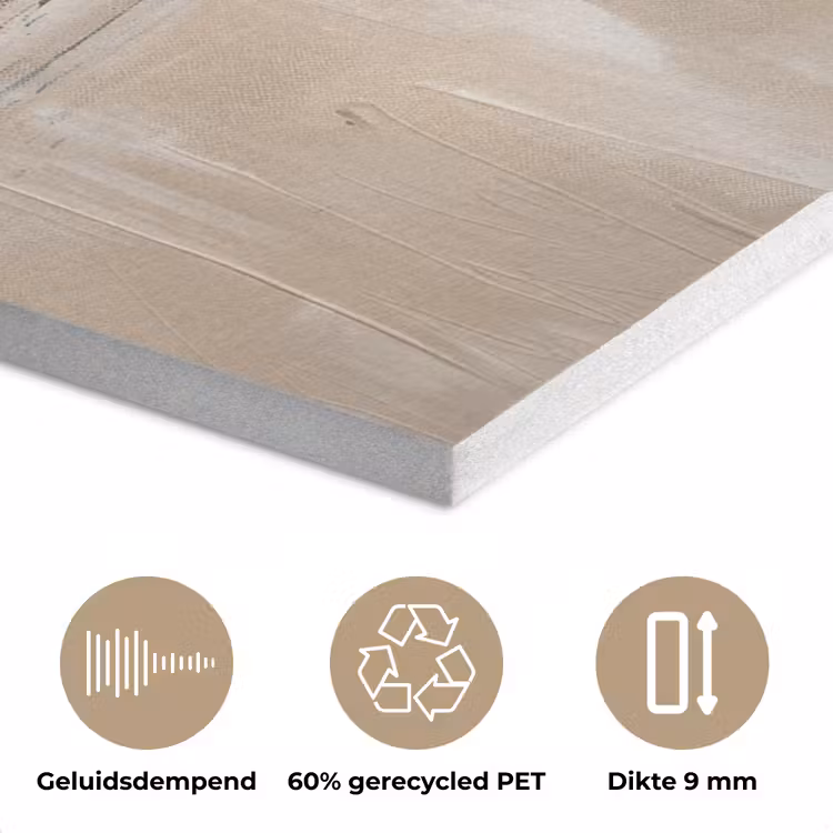 Modern - Bruin - Abstract - Beige PET vilt klein -closeup_NL