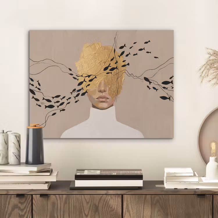 Modern - Vrouw - Goud PET vilt klein -sfeer1