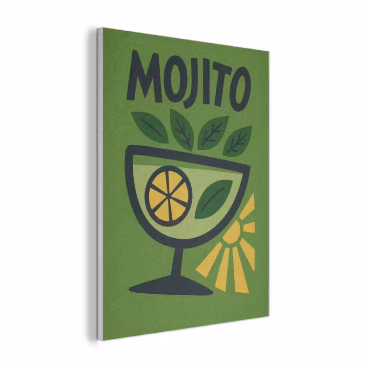 Mojito - Cocktail - Citroen - Groen PET vilt klein -3d