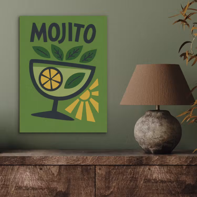 Mojito - Cocktail - Citroen - Groen PET vilt klein -sfeer2