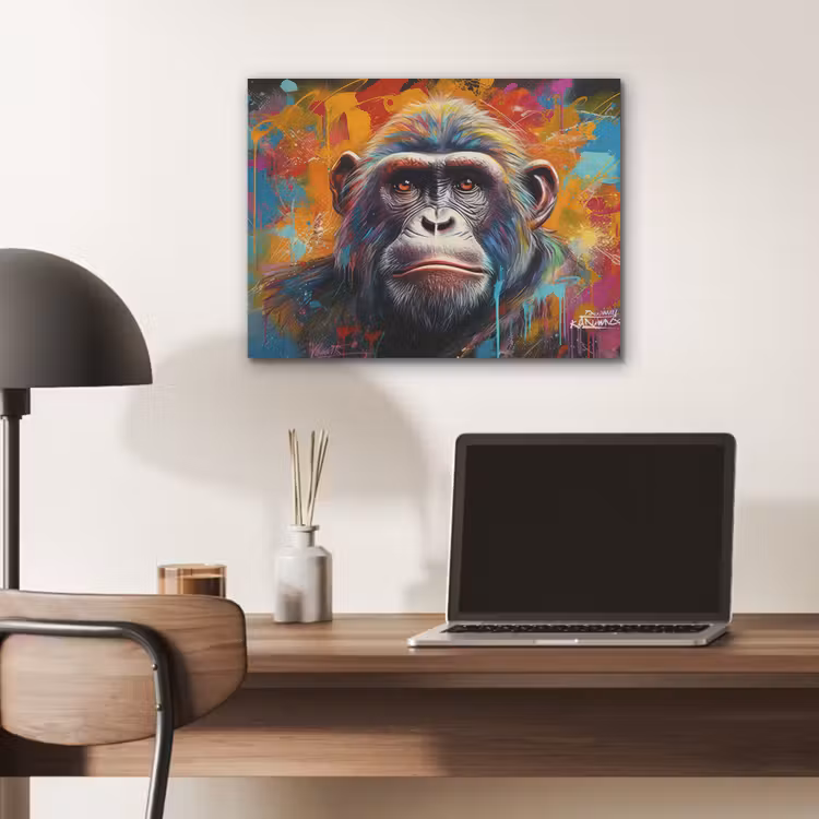 Aap - Gorilla - Graffiti - Dieren - Kleuren PET vilt klein -sfeer5