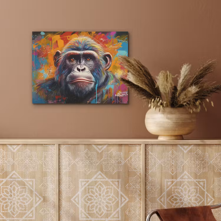Aap - Gorilla - Graffiti - Dieren - Kleuren PET vilt klein -sfeer4