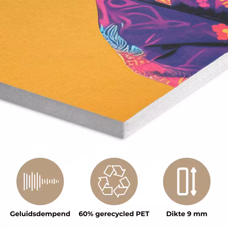 Aap - Kimono - Bloemen - Hoofdtooi PET vilt klein -closeup_NL