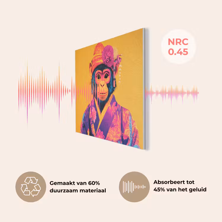 Aap - Kimono - Bloemen - Hoofdtooi PET vilt klein -USP_NL