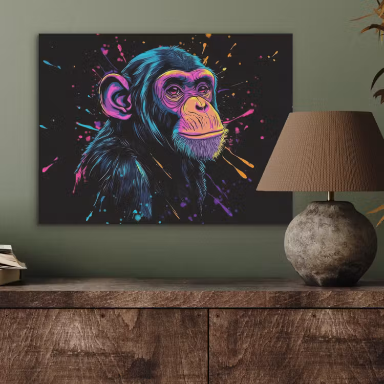 Aap - Verf - Neon - Kleur PET vilt klein -sfeer2