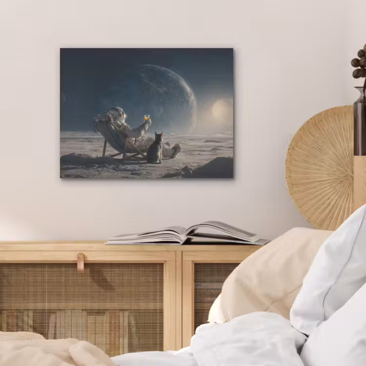 Maan - Kat - Astronaut - Ruimte PET vilt klein -sfeer3