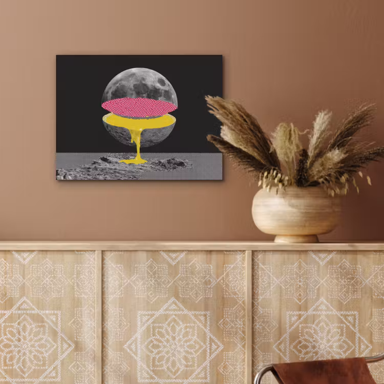 Maan - Geel - Roze - Zwart PET vilt klein -sfeer4