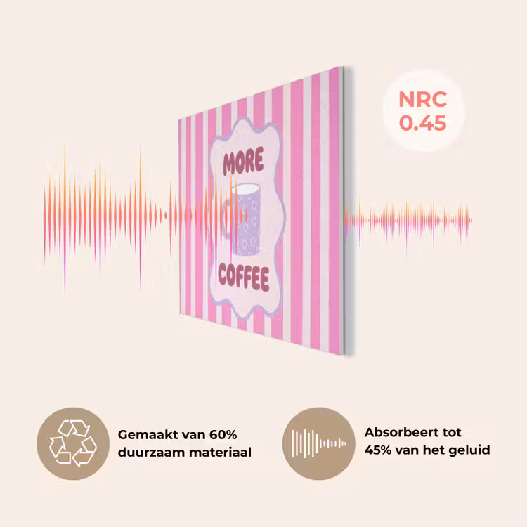 More coffee - Roze - Paars - Strepen - Mok PET vilt klein -USP_NL