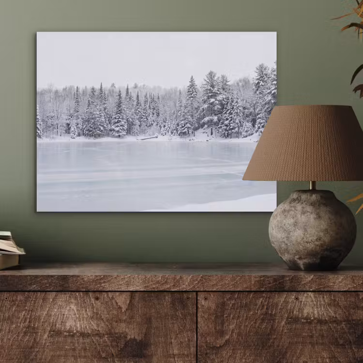 Meer - Dennen - IJs - Winter - Rustgevend PET vilt klein -sfeer2