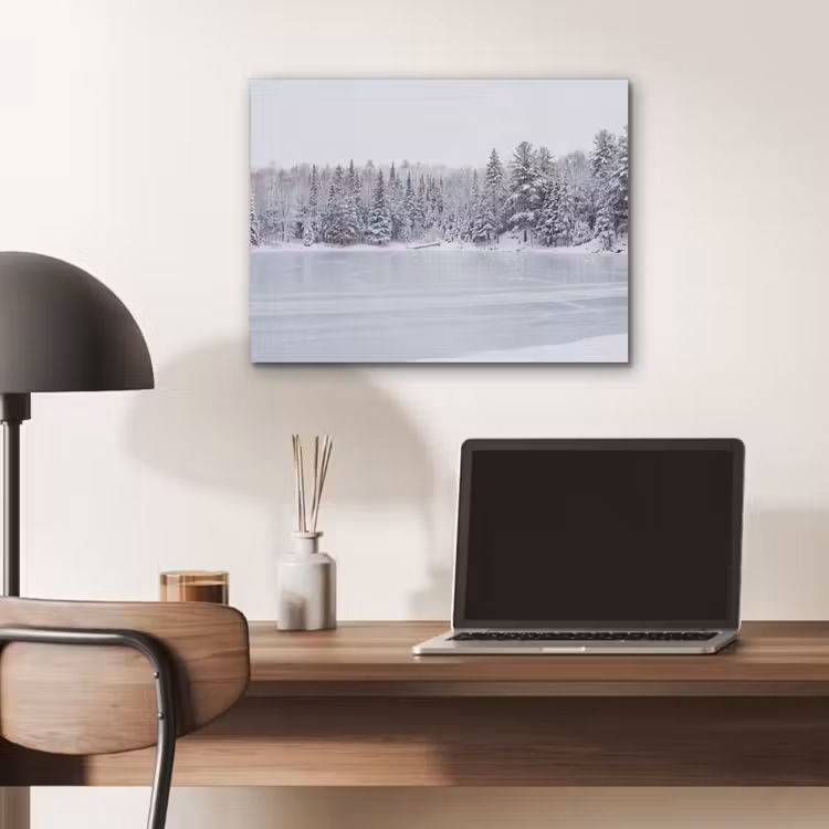 Meer - Dennen - IJs - Winter - Rustgevend PET vilt klein -sfeer5