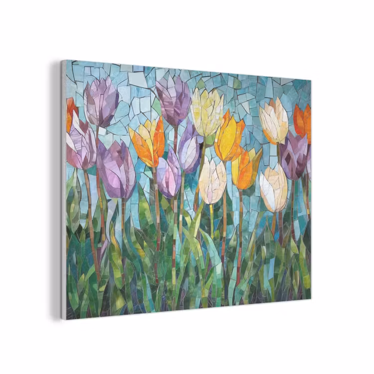 Mozaïek - Veld - Tulpen - Kleurrijk PET vilt klein -3d