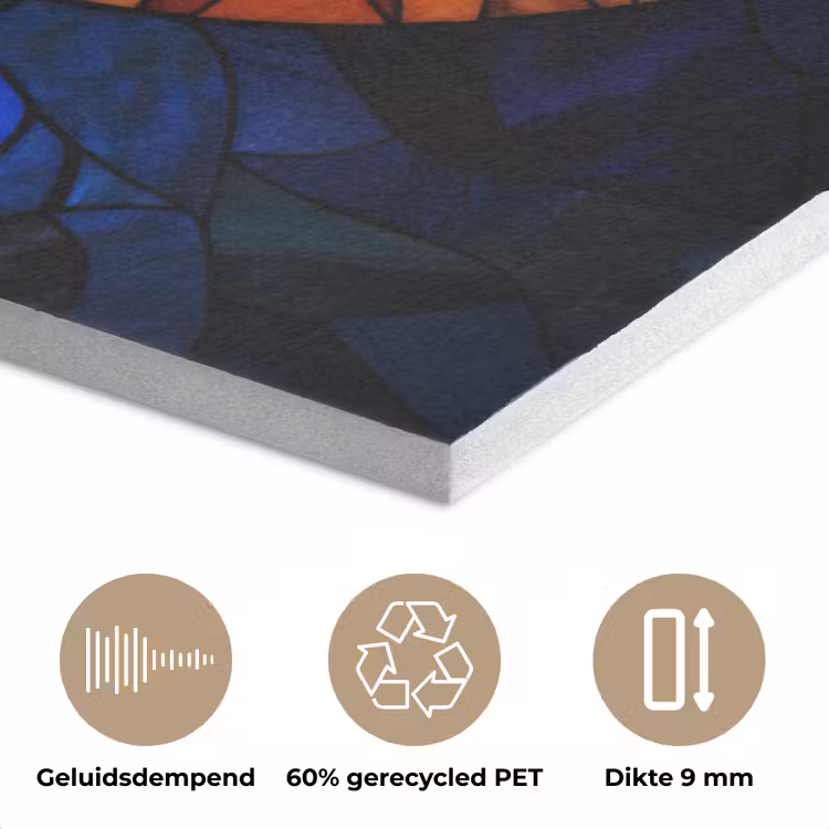 Mozaïek - Glas - Maan - Donkerblauw PET vilt klein -closeup_NL