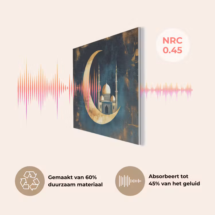 Moskee - Halve maan - Goud - Ramadan - Islamitische PET vilt klein -USP_NL