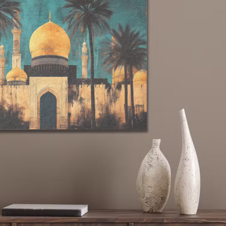 Moskee - Goud - Arabisch - Islamitische PET vilt klein -sfeer6_closeup