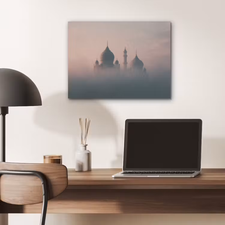 Moskee - Minaretten - Roze mist PET vilt klein -sfeer5
