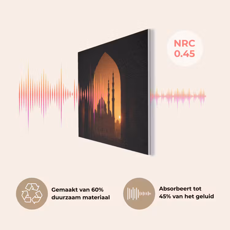Moskee - Oranje hemel - Donkere boogopening PET vilt klein -USP_NL
