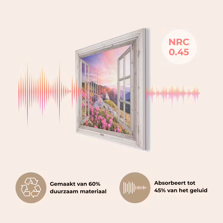 Bergen - Landschap - Doorkijk - Bloemen - Avond - Roze PET vilt klein -USP_NL