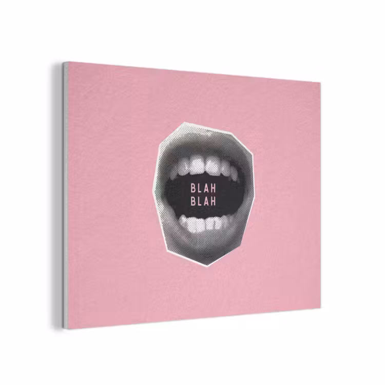 Mond - BLAH BLAH - Roze PET vilt klein -3d