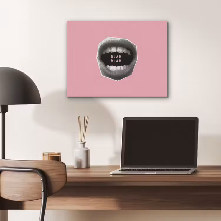 Mond - BLAH BLAH - Roze PET vilt klein -sfeer5