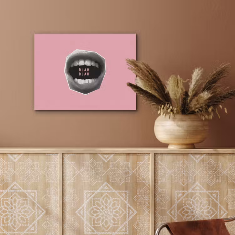 Mond - BLAH BLAH - Roze PET vilt klein -sfeer4