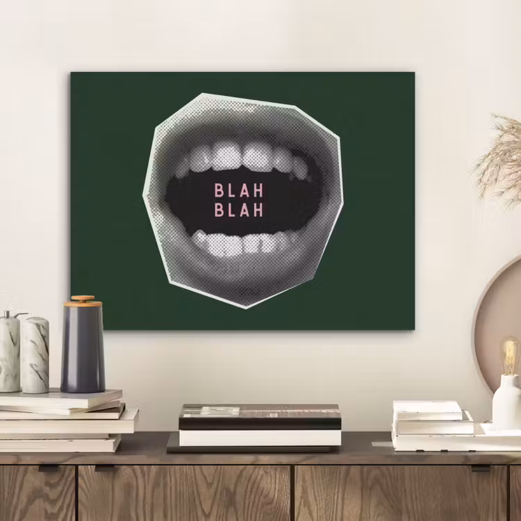 Mond - Groen - Illustratie - BLAH BLAH PET vilt klein -sfeer1