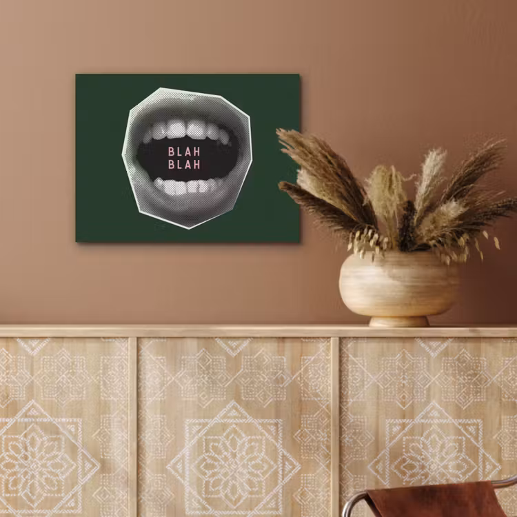 Mond - Groen - Illustratie - BLAH BLAH PET vilt klein -sfeer4