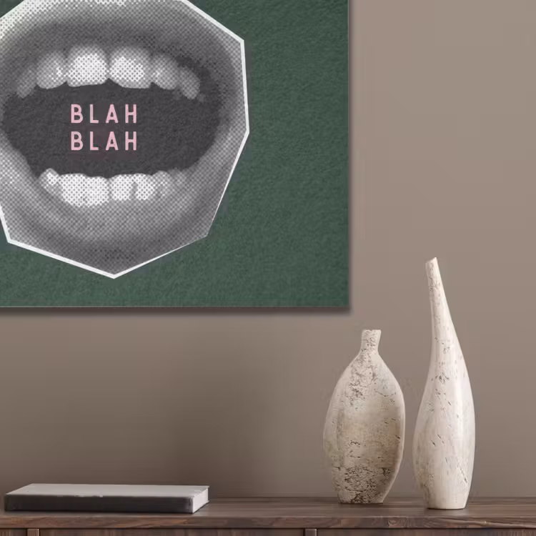 Mond - Groen - Illustratie - BLAH BLAH PET vilt klein -sfeer6_closeup