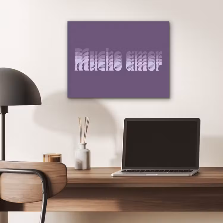 Mucho amor - Paars - Grafisch PET vilt klein -sfeer5