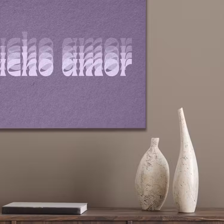 Mucho amor - Paars - Grafisch PET vilt klein -sfeer6_closeup