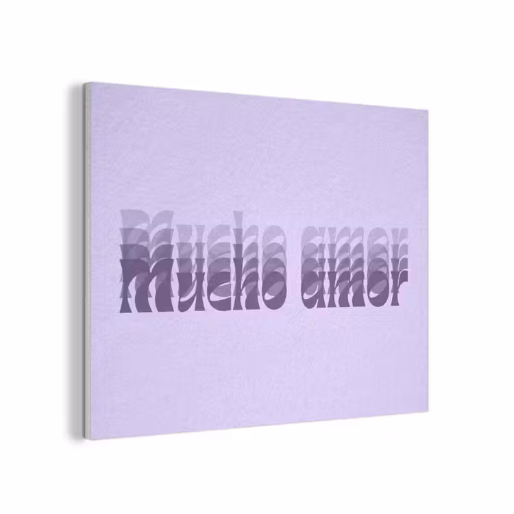 Mucho amor - Paars - Gelaagde letters PET vilt klein -3d