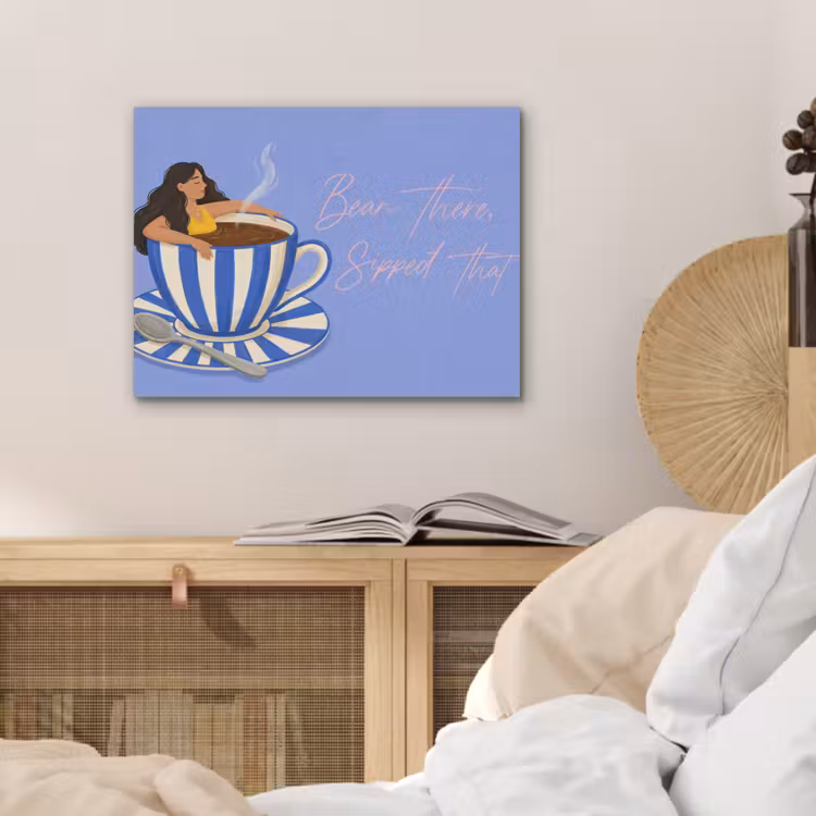 Mok - Koffie - Vrouw - Paars PET vilt klein -sfeer3