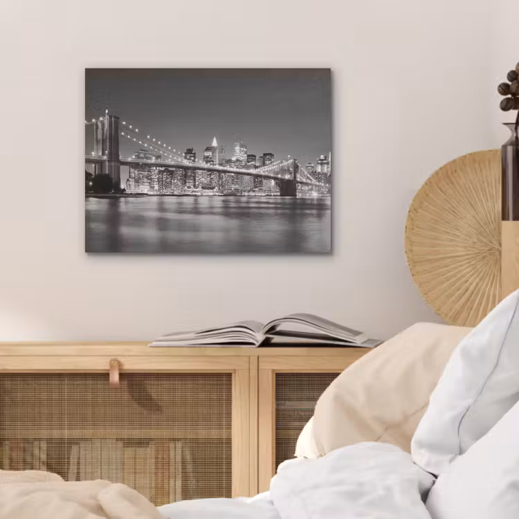 New York - Brug - Brooklyn - Zwart wit - Architectuur PET vilt klein -sfeer3