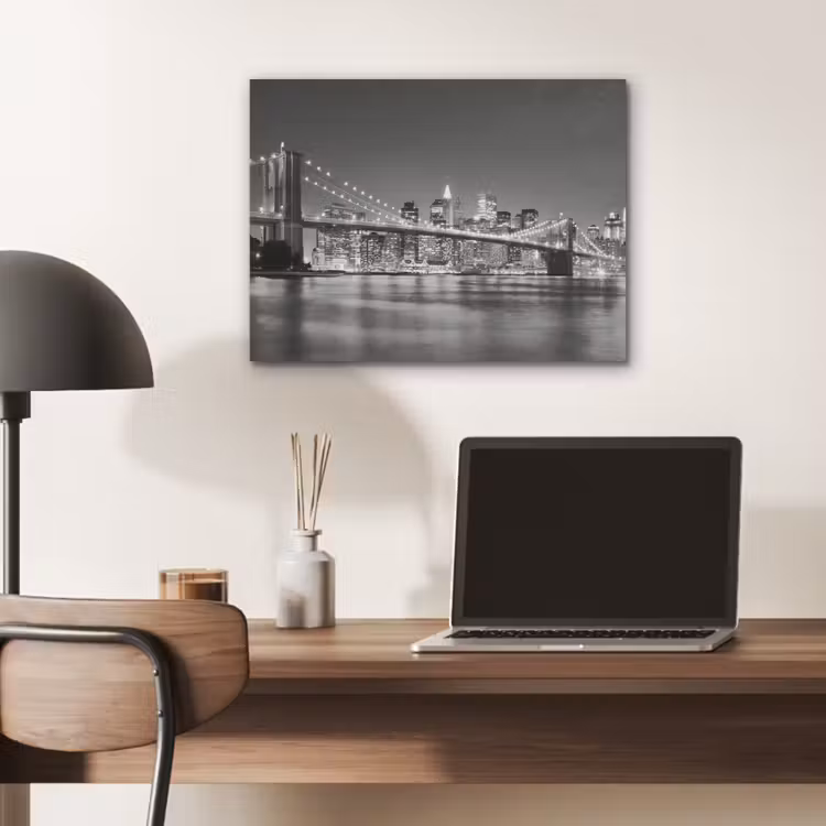 New York - Brug - Brooklyn - Zwart wit - Architectuur PET vilt klein -sfeer5