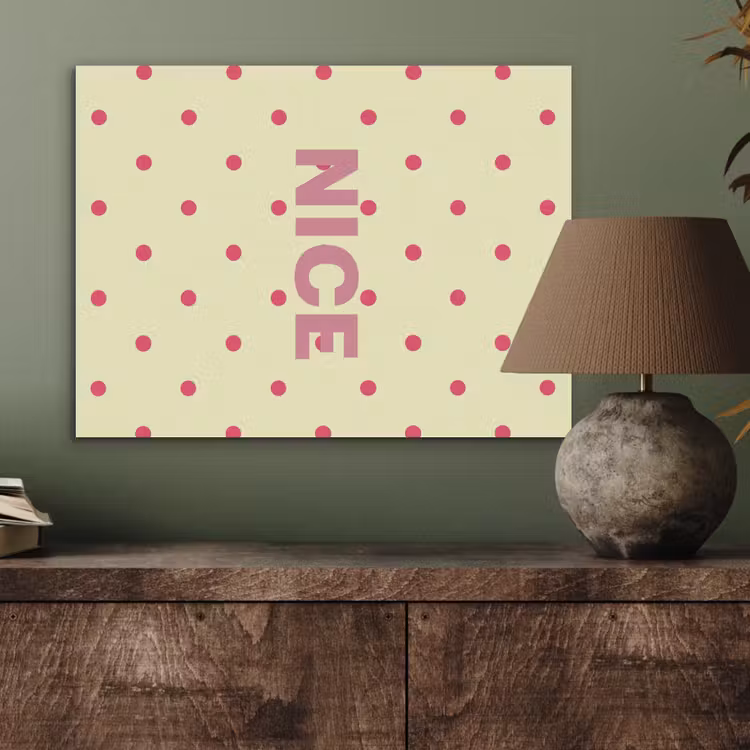 Nice - Stippen - Roze - Geel PET vilt klein -sfeer2
