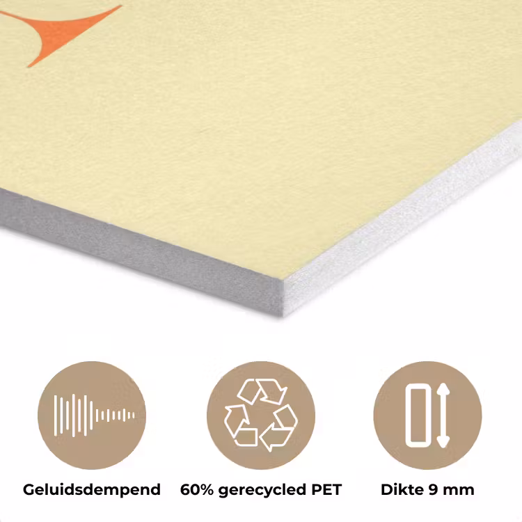 Nice - Oranje - Geel - Minimalistisch PET vilt klein -closeup_NL