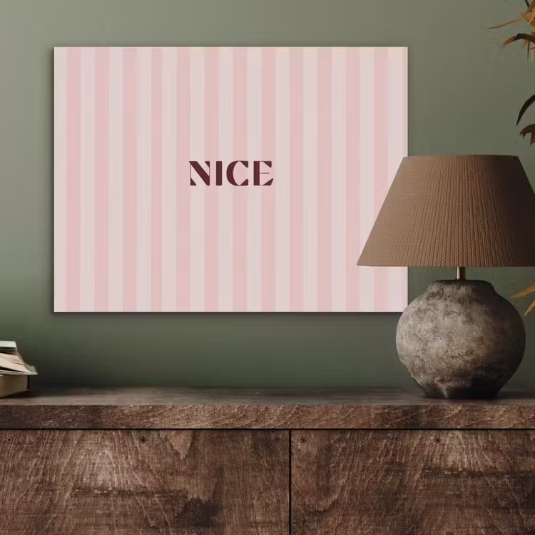 Nice - Strepen - Roze PET vilt klein -sfeer2