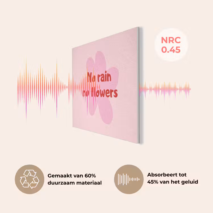 No rain no flowers - Bloem - Roze PET vilt klein -USP_NL