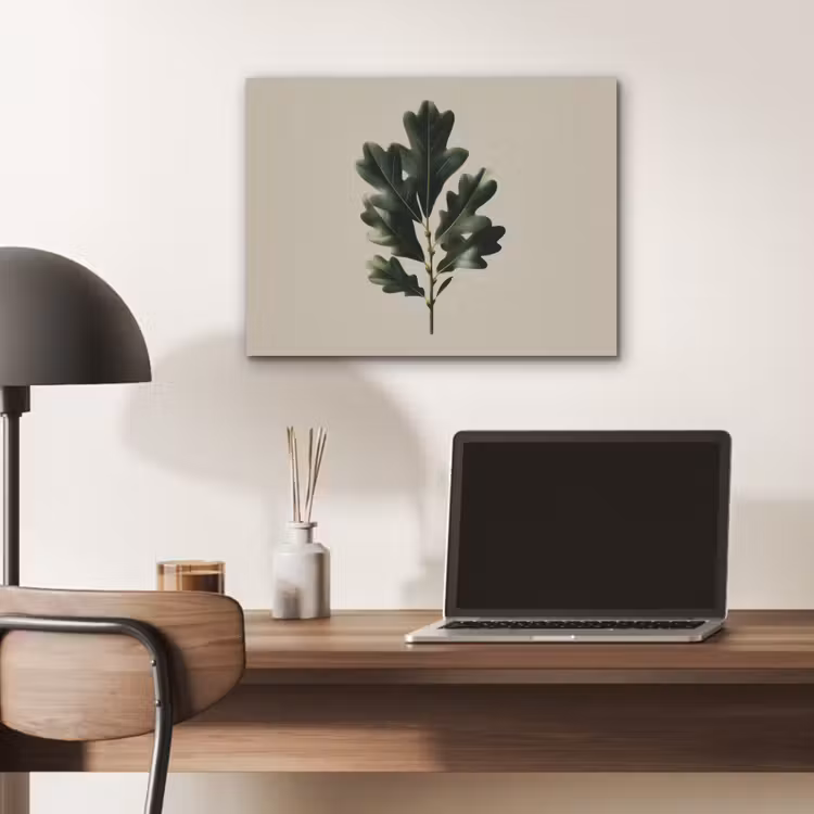 Eikenbladeren - Beige - Groen - Golvende randen PET vilt klein -sfeer5