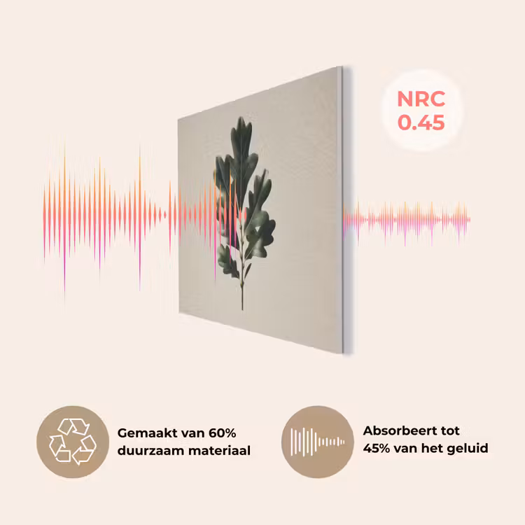 Eikenbladeren - Beige - Groen - Golvende randen PET vilt klein -USP_NL