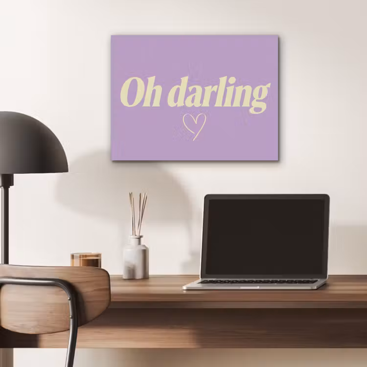 Oh darling - Hart - Paars PET vilt klein -sfeer5